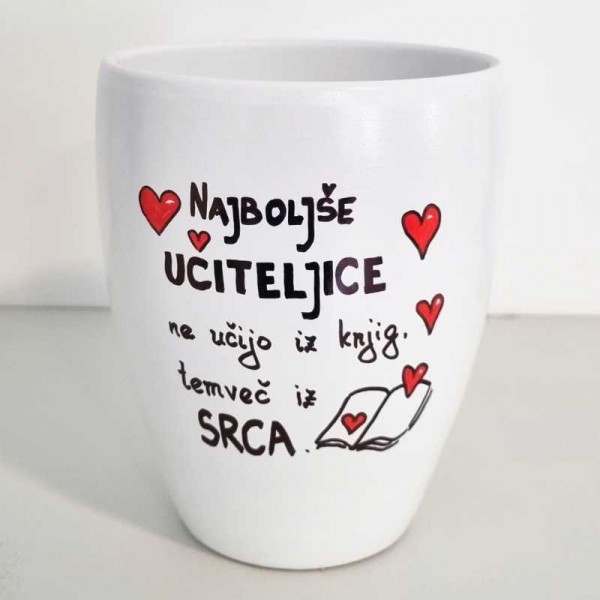 Lonec z ročno poslikavo Najboljše učiteljice - orhideja